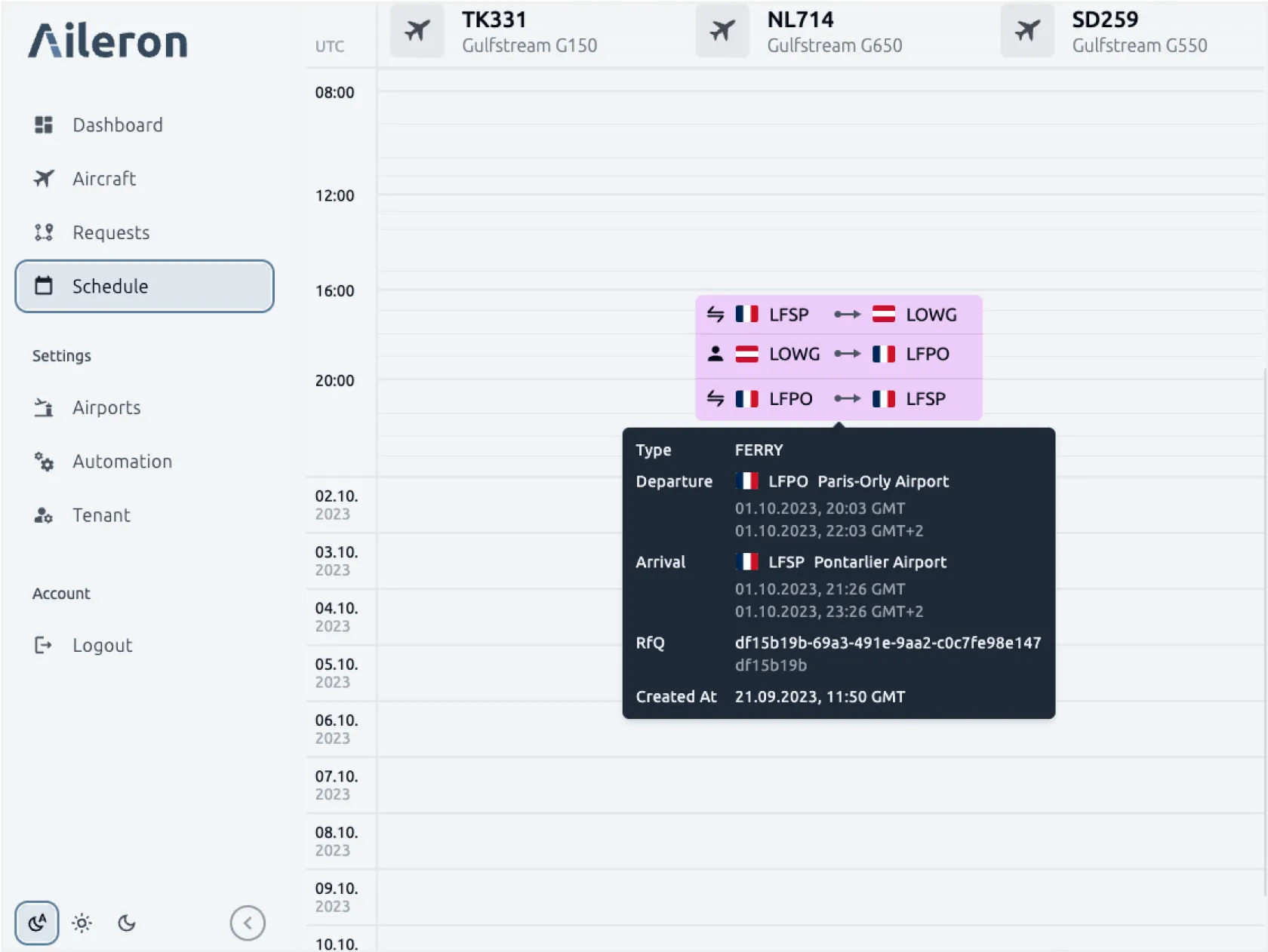 Aileron customization and parameter settings